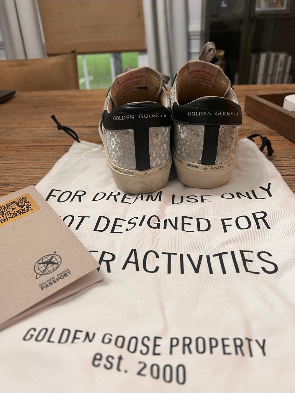Golden Goose Beige, Black and Red Superstar Sneakers - Picture 3 of 9